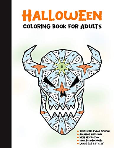 Halloween Coloring Book for Adults: 50 Halloween Illustrations Printed On One Side, Safe For Markers | Fun Craft Activity Gift | Stress Relieving Designs (Spooky House)