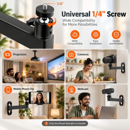 Image of ZORBES Projector Stand Wall and Ceiling Mount 360 Rotation for Home Office
