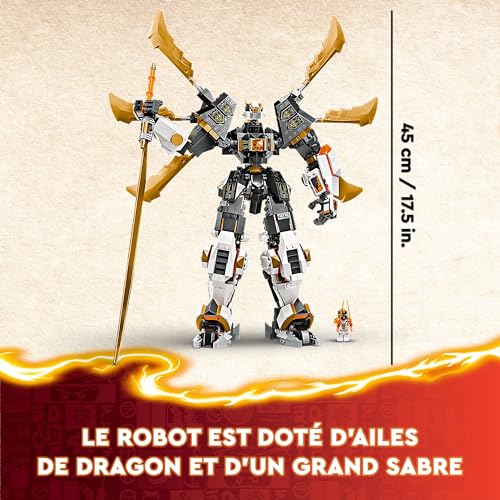 LEGO Ninjago Le Dragon Titan de Cole - Set Aventures pour Garçons et Filles - Jouet de Construction Robot Ninja avec 1 Minifigurine - Cadeau d’Anniversaire pour Enfants dès 12 Ans 71821