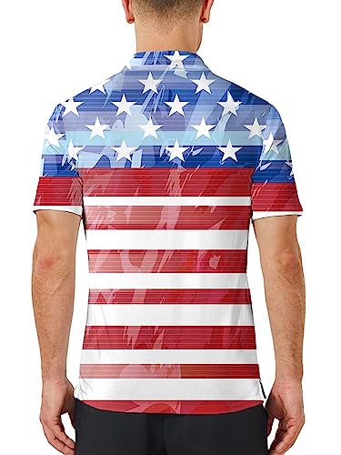 Men's-Polo-Shirts Casual Short Sleeve Moisture Wicking Summer Golf Floral Shirts4