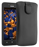 mumbi Echt Ledertasche kompatibel mit Huawei Y3 II Hülle Leder Tasche Hülle Wallet, schwarz