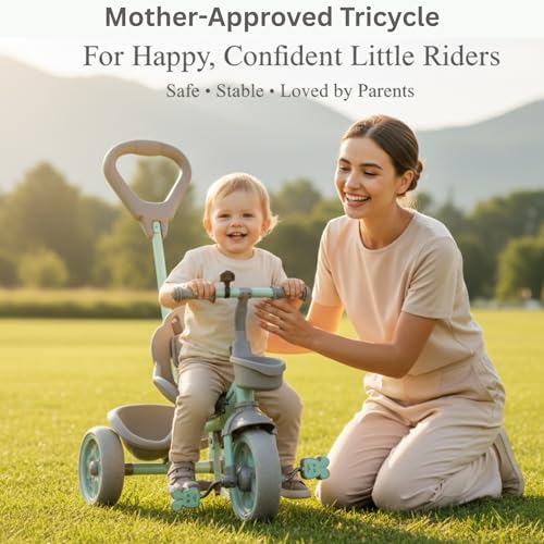Image of Tricycle for Kids, with Parental Control, Tricycles for Kids 2 to 5 Years Boys and Girls, Cycle for 1+ Children, Bike with EVA Tech Wheels, Super, Baby Pink