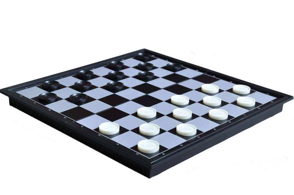 Jeu d'échecs et dames magnétiques de voyage – Petit format 25,4 cm
