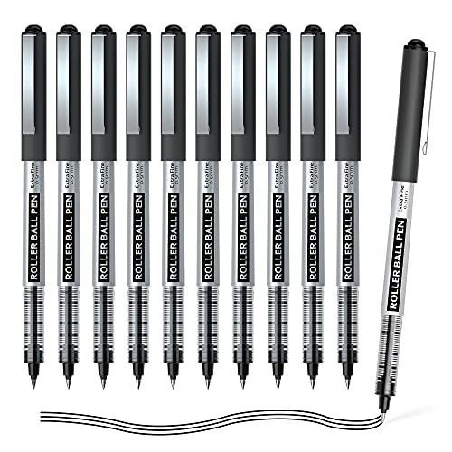 10x Gel-Tintenroller Schwarz – 0,5 Mm Medium – Für Glattes Schreiben