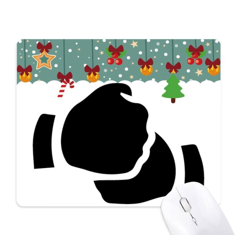 Mouse pad de goma antideslizante con patrón de silueta de saludo 5