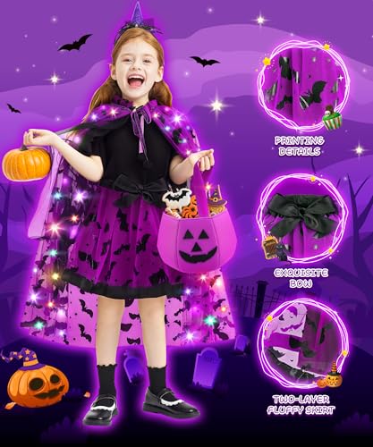 Capa de Bruja Luminoso para Niñas Halloween Talla 3-6 miniatura 4