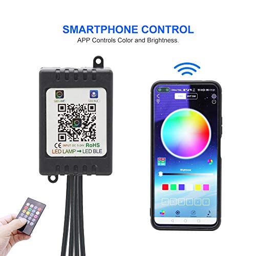 Zwbfu Carro RGB LED Faixa de luz Atmosfera Pé Luzes ambiente Controlador APP Interior do carro Luzes