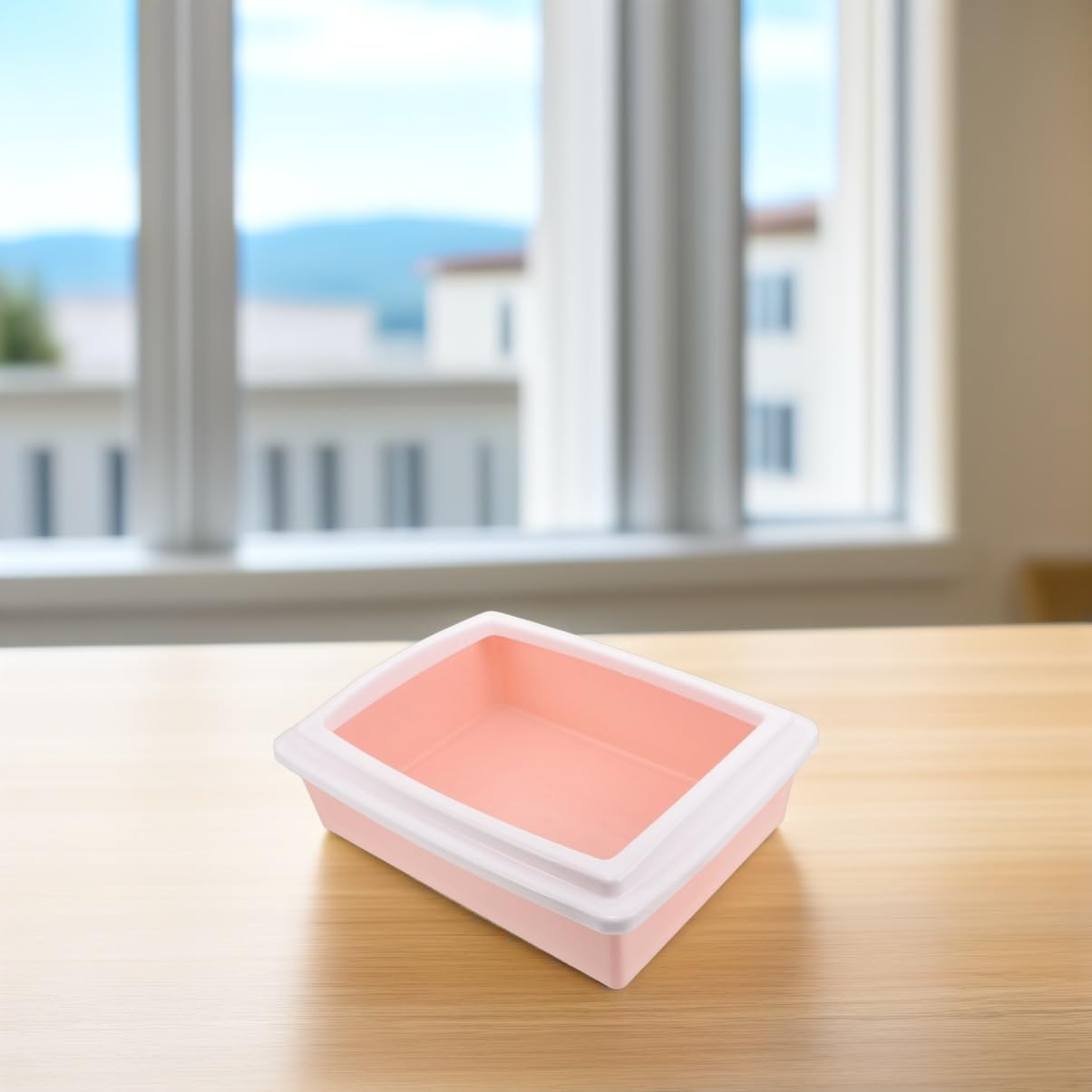 VICASKY Open Style Cat Litter Box with High Sides Removable Cat Litter Container for Easy Cleaning Prevents Scattering for Indoor Use and Travel Space-Saving Design