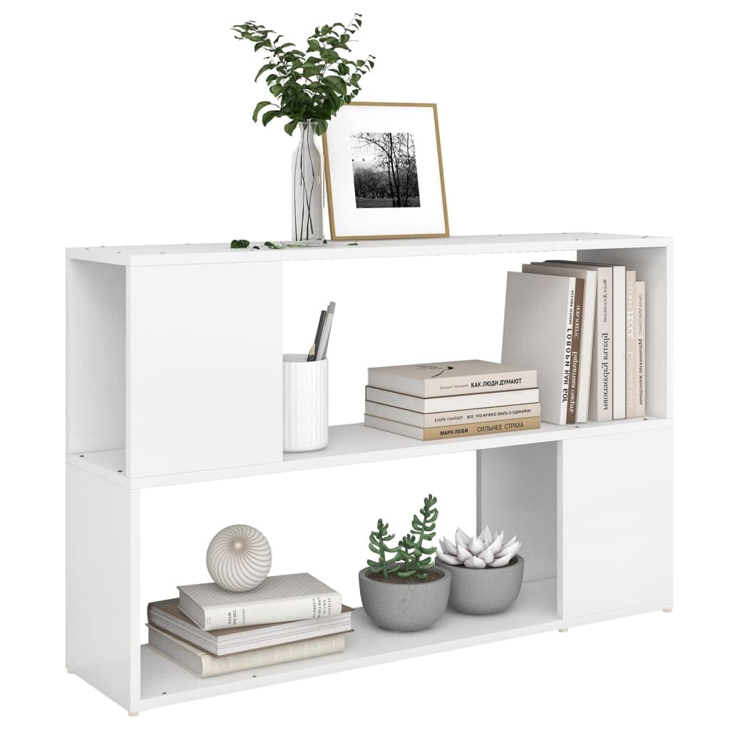 Scaffale per soggiorno, libreria, scaffalatura decorativa, libreria, bianco, 100 x 24 x 63 cm, materiale in legno per libri, soggiorno, studio, ufficio