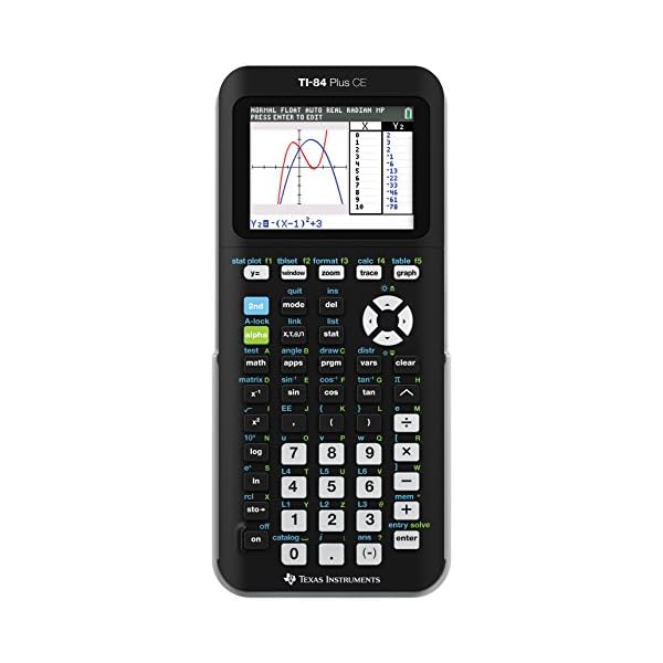 Texas Instruments TI-84 PLUS CE Graphing Calculator, Black (Frustration-Free Packaging) (84PLCE/PWB/2L1/A)