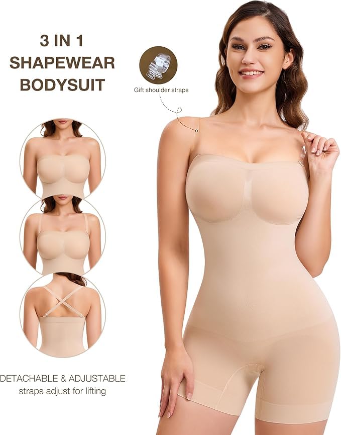 Image of ALYNE Strapless Shapewear Bodysuit for Women | Tummy Control Full Body Shapers | Seamless Snatched Bodysuit for Under Dresses