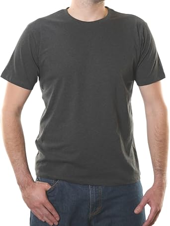 التوقيعات العضوية Crewneck 100٪ قطن عضوي معتمد ، قمصان ناعمة للرجال