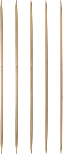 Miniatura 7 de HARFINGTON 5 agujas de tejer de bambú de doble punta tamaño US 11 (0.315 in) carbonizadas 6 pulgadas (5.9 in) rectas para proyectos de hilo de tejer