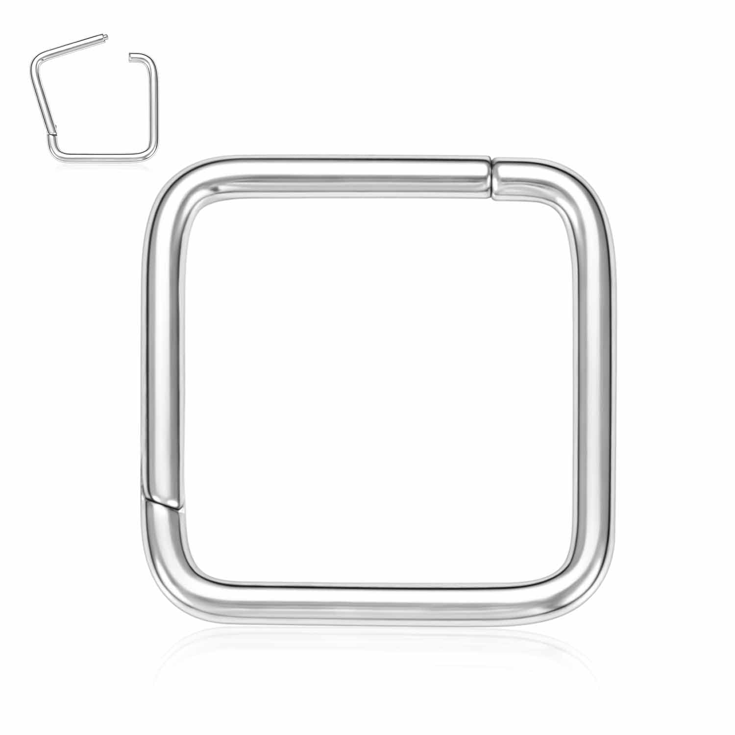 hengkaixuan CZ/Opal Nose Rings Conch Jewellery Septum Clicker 316L Surgical Steel Segment Ring Helix Cartilage Earrings Hoop Daith Tragus Rook Piercing Jewellery — view 73
