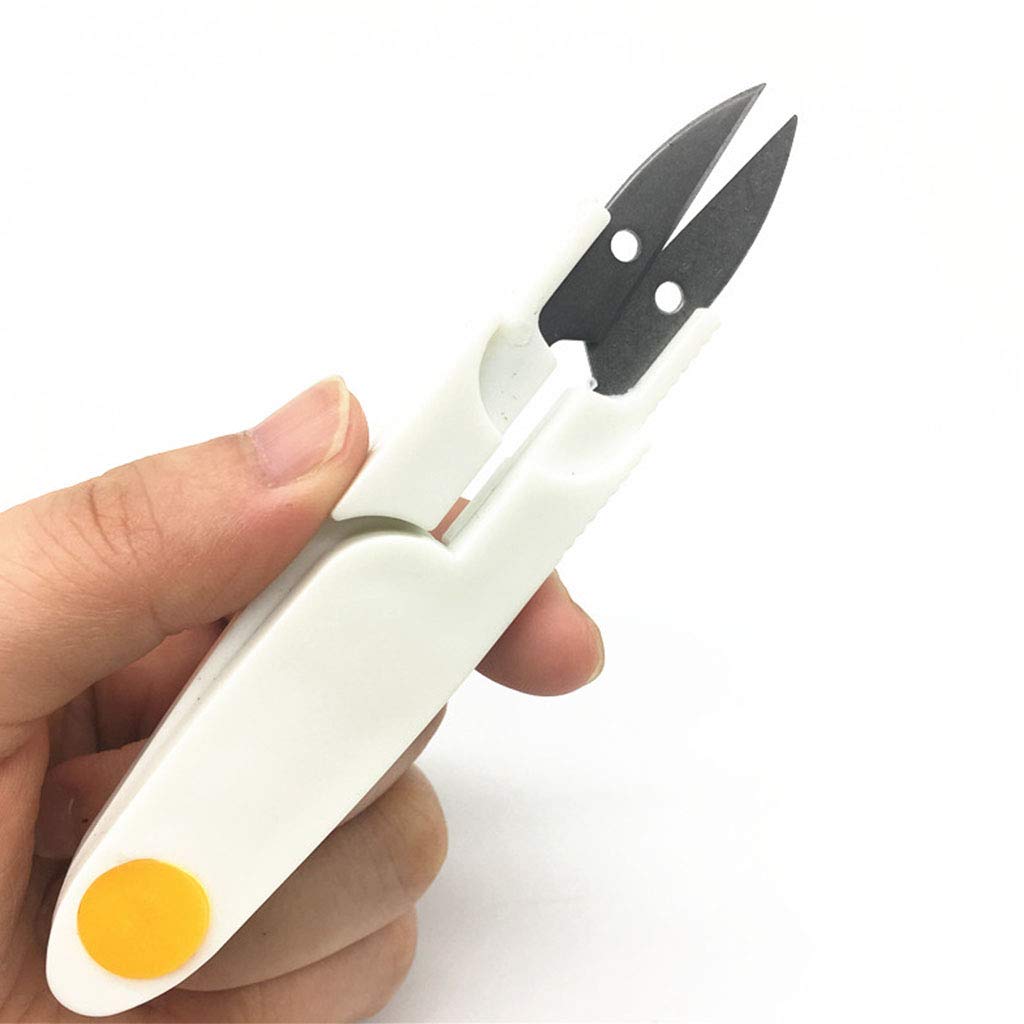 GZSYWZ 3 stuks U-vormige schaar, ratel, snoeischaar, staal, stijve clip, kleine draagbare snoeischaar voor tuinieren, plantenschaar, multifunctionele schaar, zwart, roze, blauw