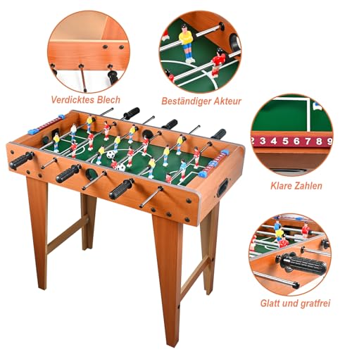 Tigvio Mini Tischkicker, Hoher Füße Kickertisch Tischkicker Kinder mit 6 Stangen und 4 Tischkicker Bälle, 69×37×65cm Tischfussball Kinder und Erwachsene, Einfach zu Montieren – Bild 5