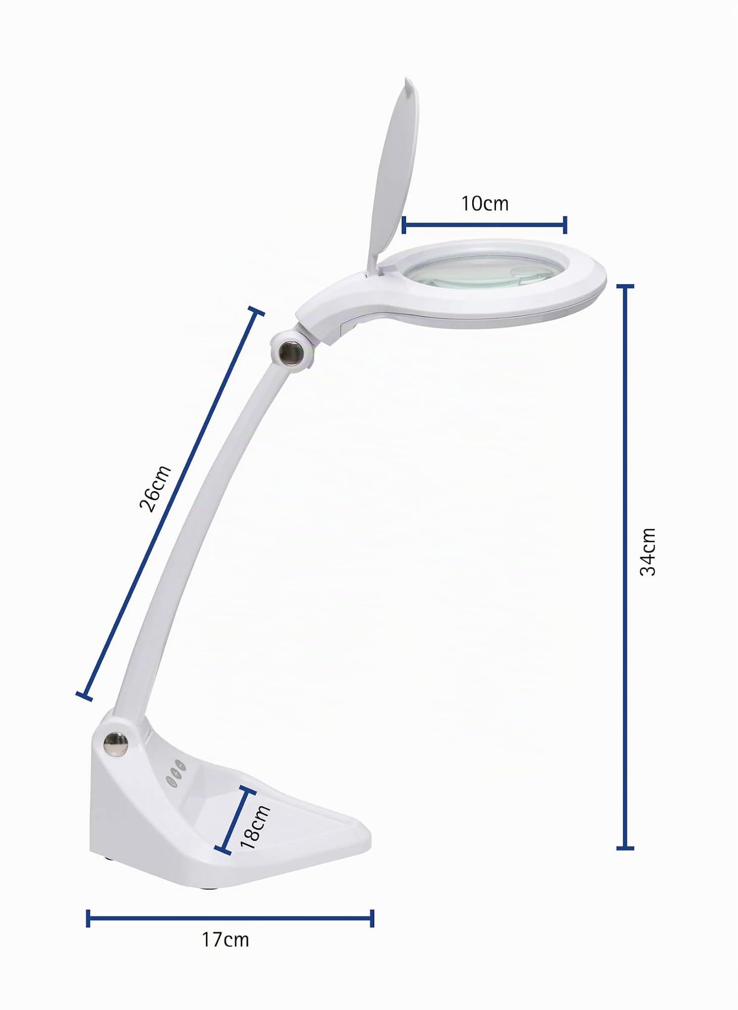 MAUL 8261202 LED Lupenleuchte | ingrandimento preciso, luce regolabile, testa orientabile, base stabile, ideale per lavori di dettaglio