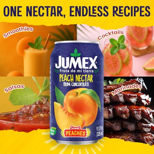 Image of Jumex Peach Juice Nectar - Peach Nectar Made with Fresh Fruit Puree - Fruit Juice Concentrate for Smoothie Mix, Cocktail Mixers & Kids Drinks & Beverages - 11.3oz, 24 Pack Canned Drinks