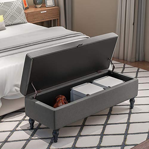 Taburete de almacenamiento rectangular para descalzarse c&oacute;modamente en el dormitorio 3