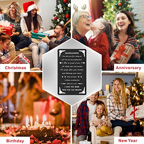 Levole Granddaughter Wallet Card - I Love You Granddaughter Engraved Gift for Birthday, Graduation, Christmas, Valentines3