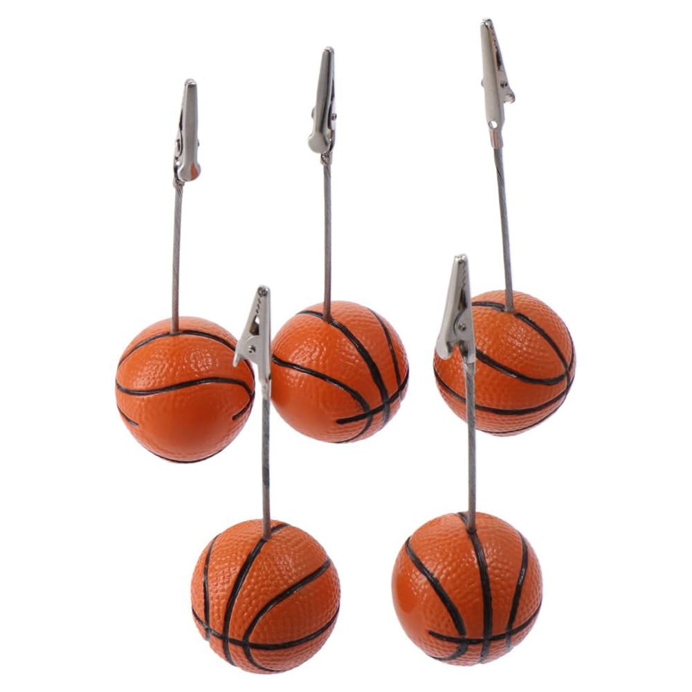 GetCoupon 5PCS Mini Basketball Seat Clip Memo Clip Holder, Stand with Alligator Clasp European Wedding Decoration Items