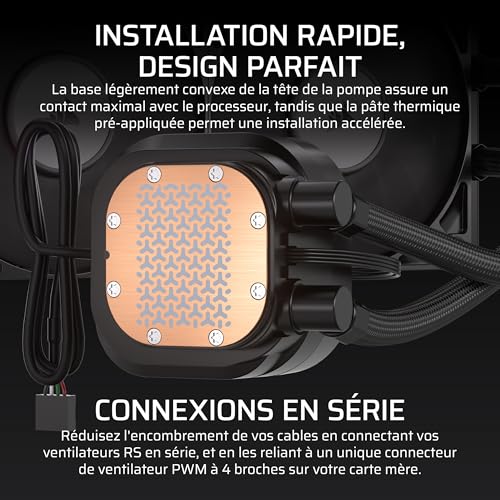 Watercooling CPU CORSAIR NAUTILUS 360 RS LCD avec radiateur 360mm et 3 ventilateurs RS120