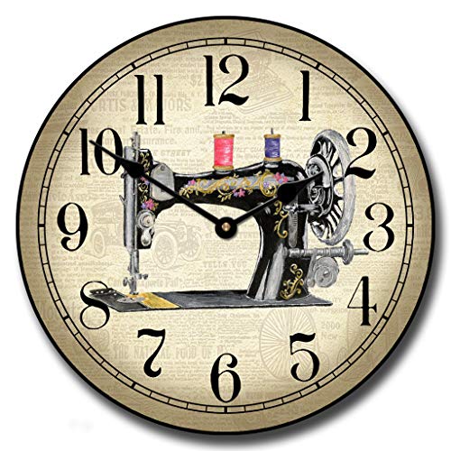 Sewing Room 2 Wall Clock | Ultra Quiet Quartz Mechanism | Hand Made In Usa Beautiful Crisp Lasting Color | Comes In 8 Sizes | 10-Inch #TOP21