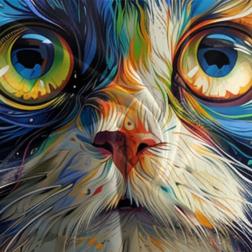 Housse de couette chat 3D anti-plis avec fermeture éclair