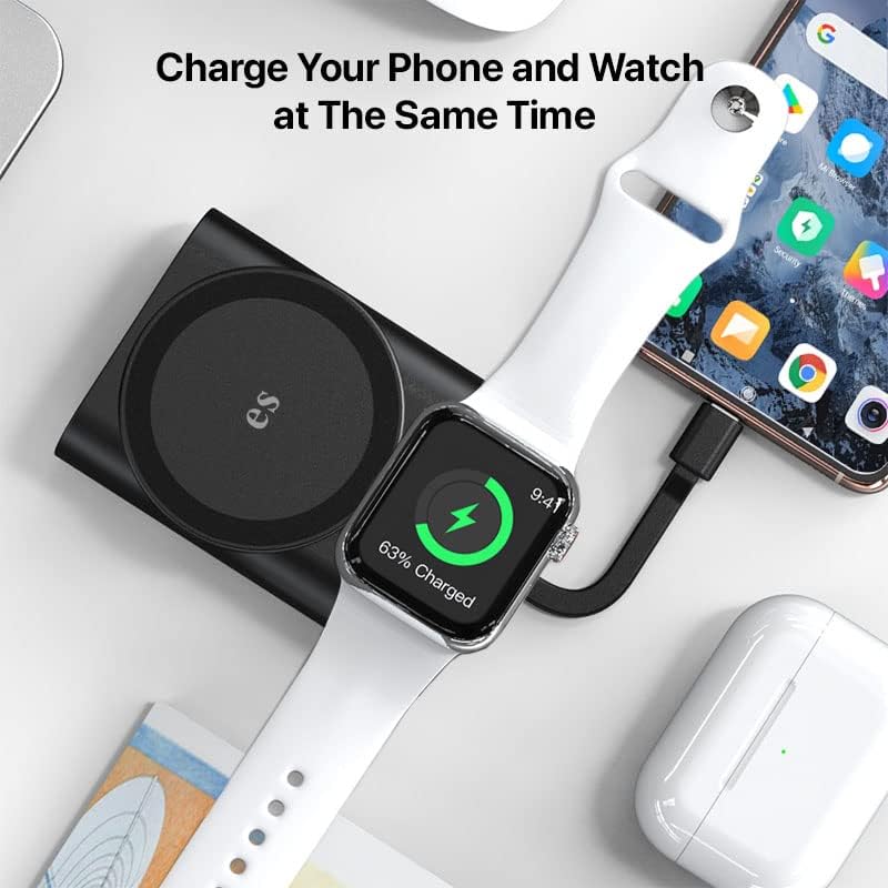 Image of eller sante Wireless Charger 3in1 23W Magnetic MagSafe Charger for iPhone 15 /15 Plus /15 Pro /15 Pro Max, iPhone 14 /14 Plus /14 Pro /Max, iPhone 13 /12 Series Fast Charging Adaptor- Black