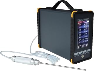 Gas Detector, Heat-resistence Multi-Gas Analyzer, 16 in 1 Flue Gas Detector with Long Probe of Dehumidification(SF6:0-100PPM)