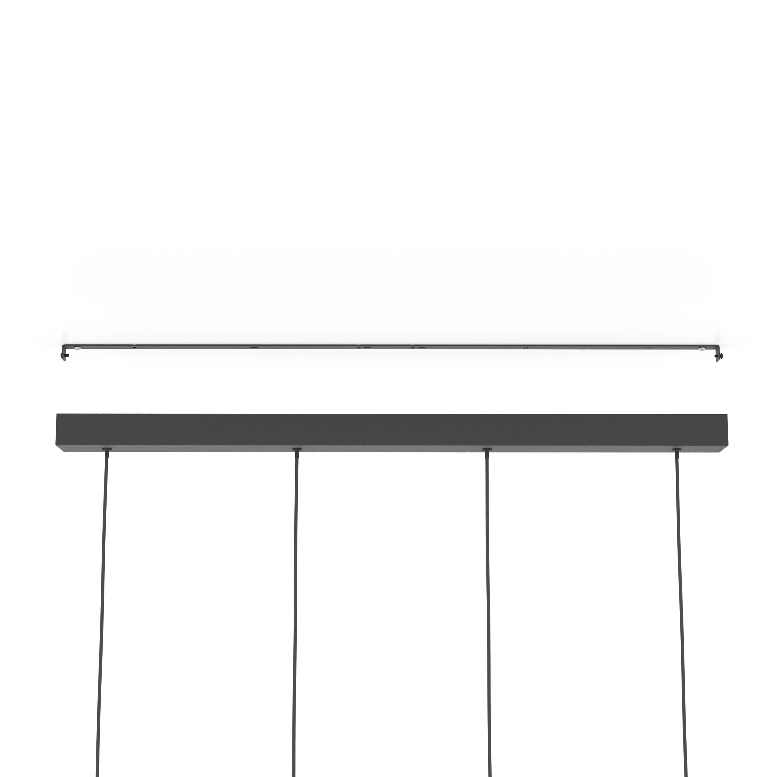 Eglo Suspension luminaire LED Almudaina, lustre à 4 lampes pour salon et | salle à manger, lampe de plafond suspendue en métal noir, blanc chaud, 84 cm