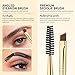 Docolor Eyebrow Brush Duo Eyebrow Spoolie Professional Angled Eye Brow Brush Perfect for Lining and Shaping Brows, Spoolie for Brows or Lashes White