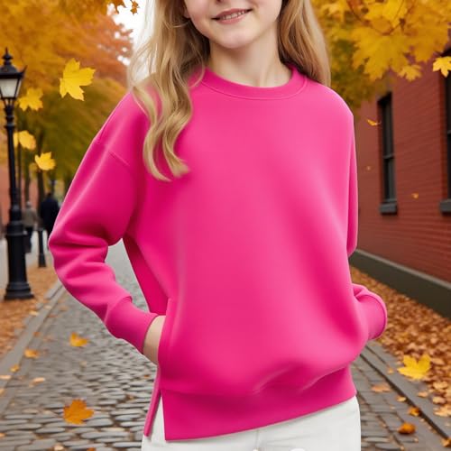 Girls Oversized Sweatshirts Long Sleeve Crew Neck Kids Pullover Chunky Knit Sweaters 2025 Fall Cute Clothes 3-143