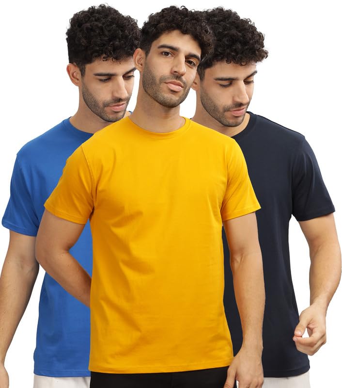 Image of XENOVAURBAN Unisex Regular Cotton Combo of 3 Solid Color Tshirt