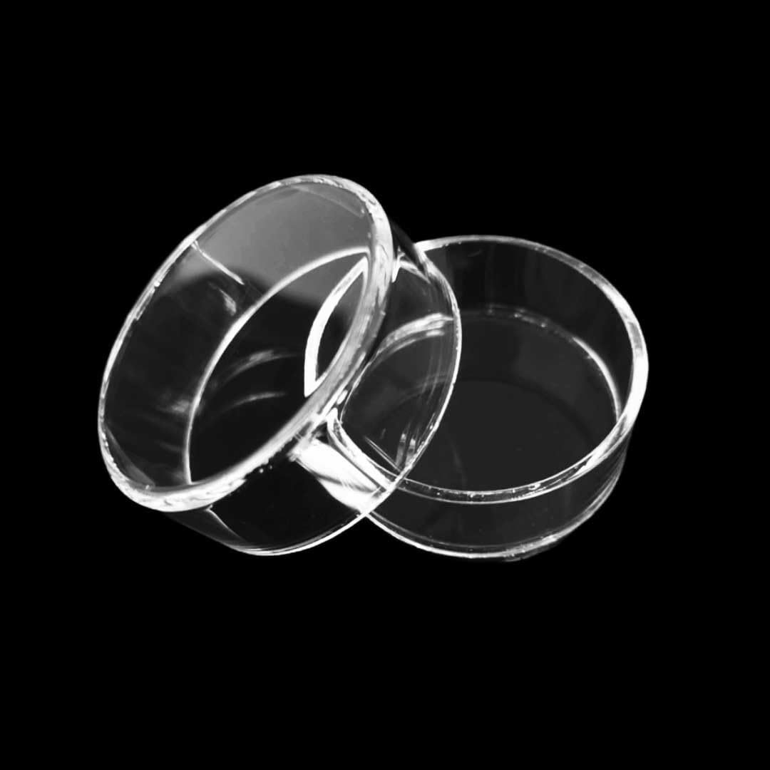 Quarzglas-Petrischalen mit Deckel – flacher Boden, hochtemperaturbeständig, 1 Stück, mehrere(100x3x20mm)