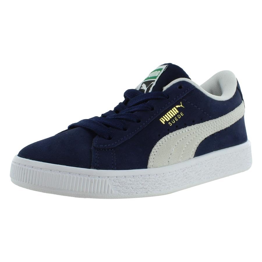 Image of PUMA Classic XXI PS Boys Shoes Size 1.5, Color: Peacoat /White