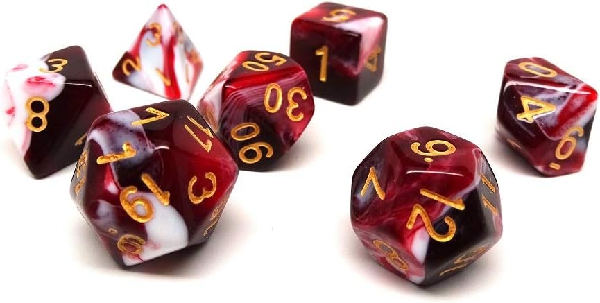 Black Cherry Swirl Dice Collection - 7 Piece Set
