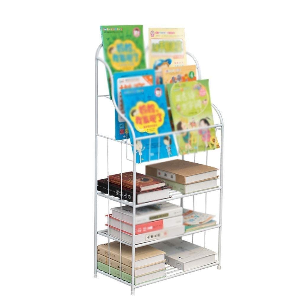 INDIAN DECOR 28470 Living Room Book Stand Iron Multi-Layer Children's Bookshelf Simple Magazine Rack Floor Magazine Display Stand White 47x25x70cm Suitable for Home and Office - White-picture-10