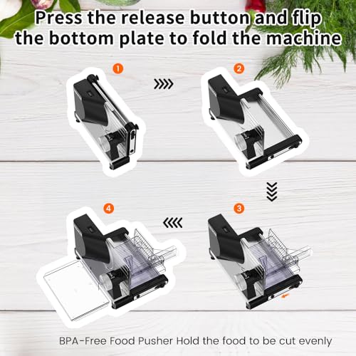 Image of Meat Slicer Machine for Home - Electric Deli Slicer for Home & Kitchen, Food Slicer with Adjustable Thickness, Meat Cutter Machine for Frozen Thawed Meats, Jerky, Bread, Deli Meats (Silver & Black)