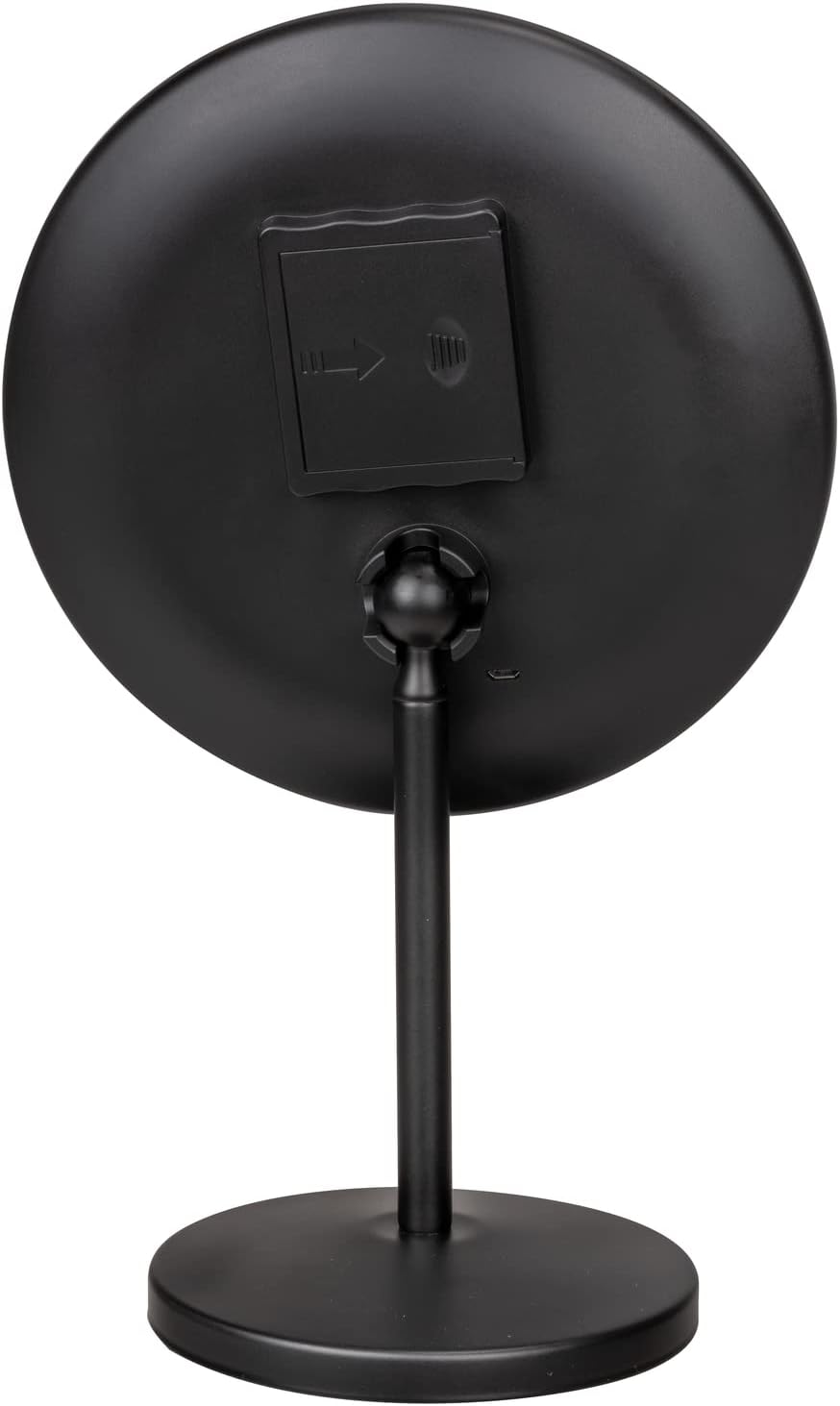 WENKO Onno LED stand cosmetic mirror, dimmable make-up mirror with LED lighting and 5x magnification, switch on/off via touch function, operation with batteries or USB cable, 20x34x13.5 cm, black