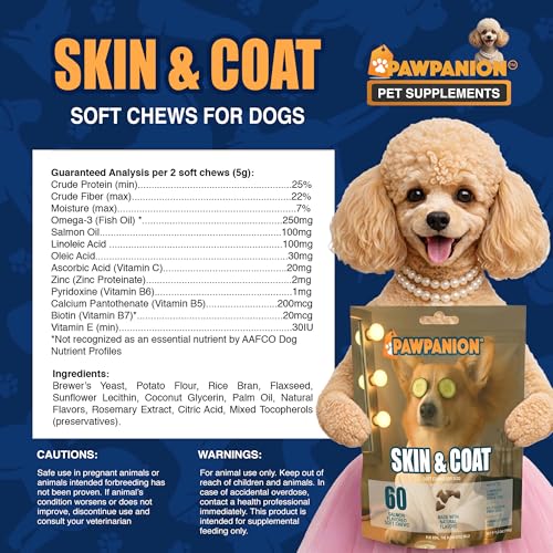 Image of Dog Skin and Coat Soft Chews with Salmon Oil, 60 Count | Fish oil and omega fatty acids support healthy skin, coat shine, moisture balance and normal shedding.