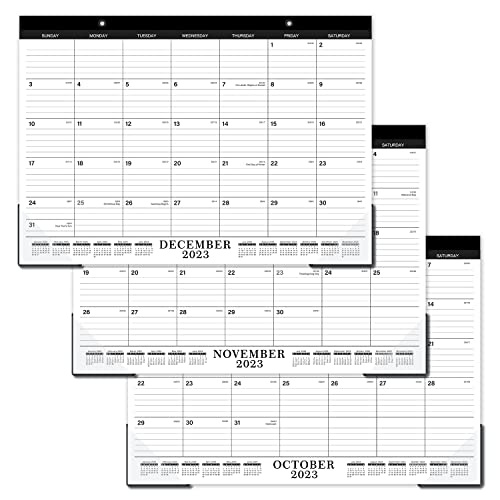 Desk Calendar 2023-2024 - Jul. 2023 - Dec. 2024, 18-Month Desk/Wall Calendar 2023-2024,17" X 12", Thick Paper, Calendar 2023-2024 With Corner Protectors, Ruled Blocks - Ruled Blocks #TOP3