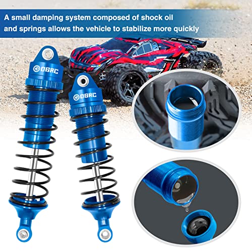 Ogrc Oil Shock Absorber Rc Shock Absorber Damper Set For Traxxas Slash 2Wd, Hoss, Rustler 4X4 Vxl,Slash 4X4, Bandit, Ford, Nitro, Stampede 1/10 Upgrades Parts Replace Of 5862 (Blue) #TOP2