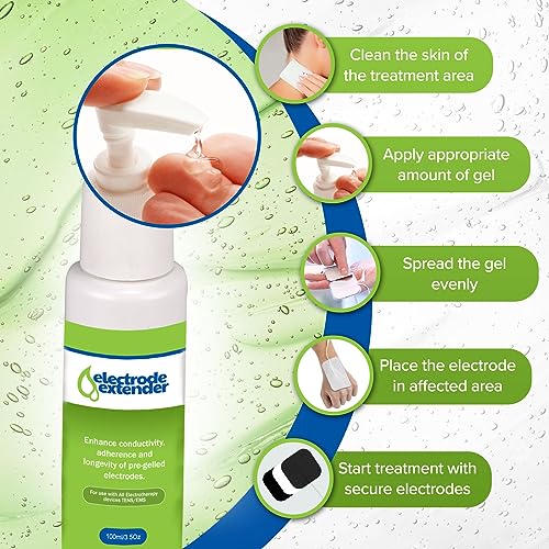 Electrode Extender Conductive Adhesive Gel by PMT – Enhance Durability, Adhesion and Conductivity for TENS/EMS Electrodes; Extend Life of Electrodes and Increase Adhesion – 3.5oz