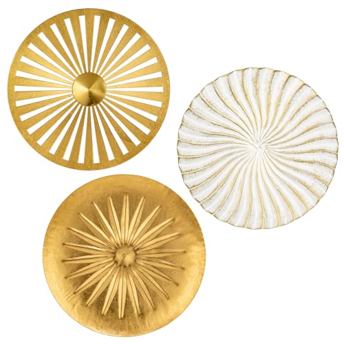 Briful 12" Wall Décor Pack of 3 Metal Gold &