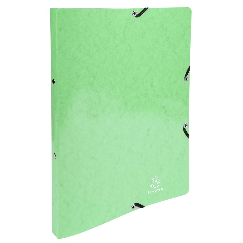 Exacompta - 54829E - Conf. da 20 Raccoglitori in Cartoncino Lustré Lucido 600 g/mq Iderama - Chiusura con Elastici Angolari - 2 Anelli Tondi 15 mm - F.to Esterno 25x32 cm per A4 - 10 Col. Assortiti