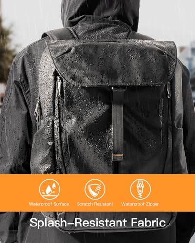 Inateck 23L Casual Travel Laptop Sports Backpack, Waterproof Daypack EDC Bag for Women, Men, Hiking, Outdoors, Business Trips, Compatible with 15-16 Inch Laptops, Black4