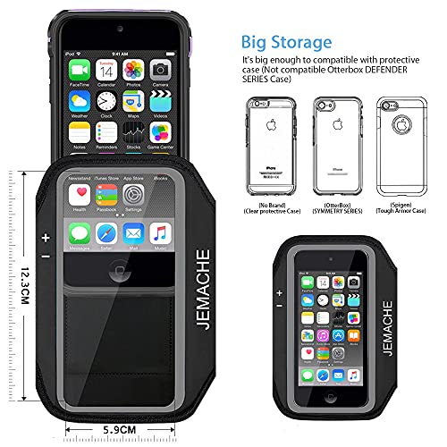 Ipod Touch 7Th 6Th 5Th Generation Armband. Jemache Gym Running Exercises Workouts Sport Arm Band Case For Ipod Touch 7/6/5/4 Generation With Key Holder (Black) #TOP5