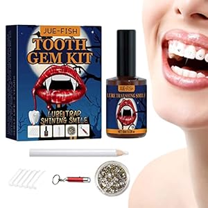 2 Pcs Tand edelstenen voor tanden,Professionele DIY Tooth Gem Kit Kunstmatige tandheelkundige tanden sieraden | DIY tijdelijke tandsteen applicatiekit met uithardende lichte lijmkatoenrollen Generic