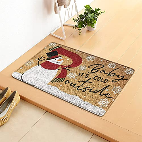 Kerstdeurmat, Kerst welkom Decor mat, natuurlijke toegangsmat, creatieve decoratie antislip en wasbare deurmat voor… - Image 3